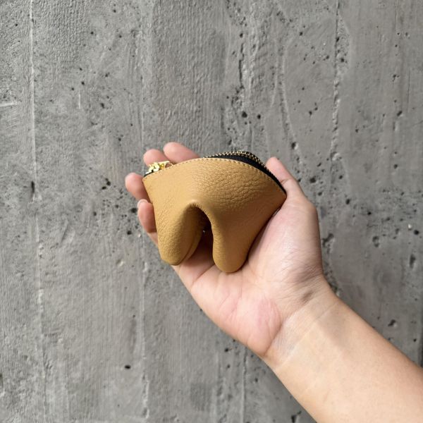 鹿皮拉鍊鑰匙包-幸運餅乾 