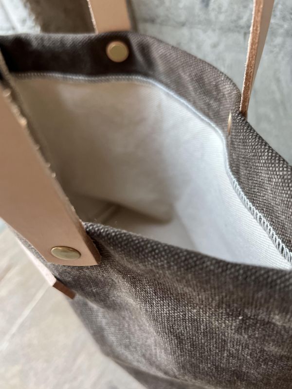 皮帆小提袋-咖灰 