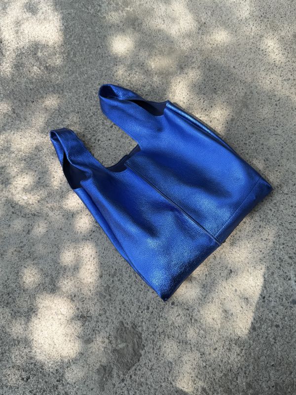 鹿皮八兩手提袋-星河藍 