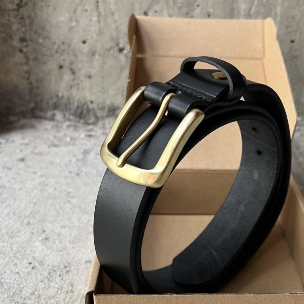 3.5cm好耐皮帶-經典口字頭/黑 