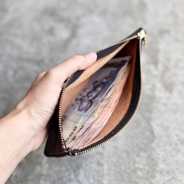 大容量鈔票包-紅酒鱷魚 