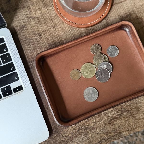 皮革置物盤-咖啡 