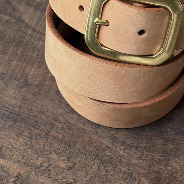 4.0cm好耐皮帶-八角頭/荒漠棕 