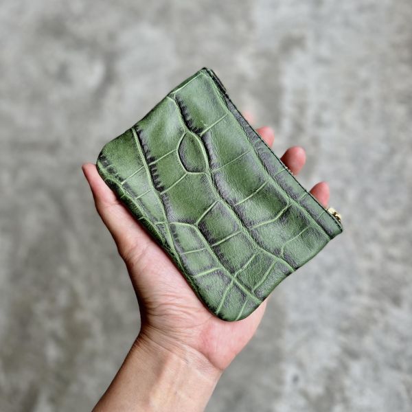 雙拉鍊包-綠鱷魚 