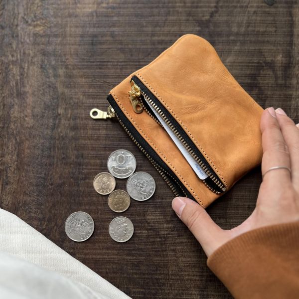 雙拉鍊包-揉花蜜糖 