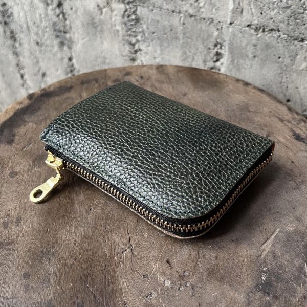 多夾層L形拉鍊短夾-麋鹿墨綠 