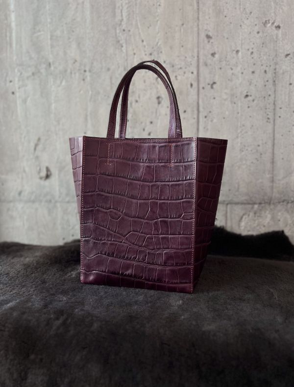 真牛皮紙袋-紅酒鱷魚 