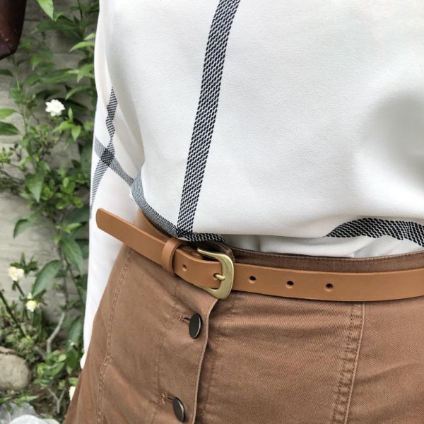 2.0cm好耐皮帶-淺茶 