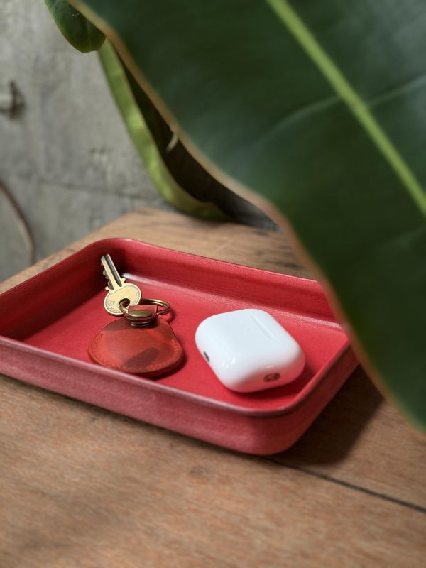 皮革置物盤-美洲紅 