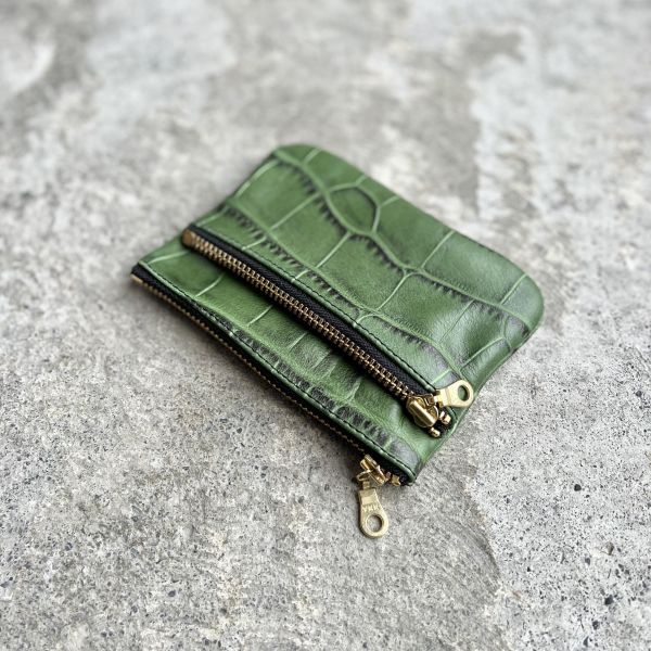 雙拉鍊包-綠鱷魚 