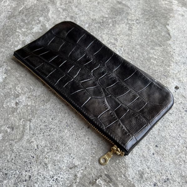 大容量鈔票包-黑鱷魚 