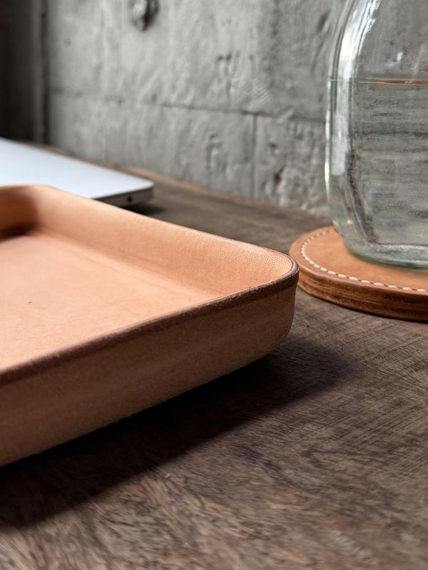 皮革置物盤-自然原色 