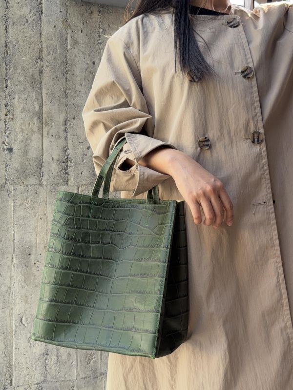 變胖又變高的真牛皮紙袋-綠鱷魚 