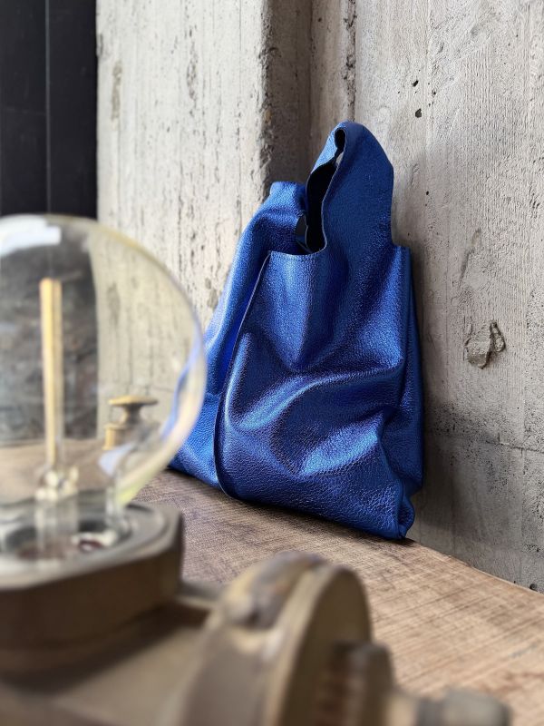 鹿皮八兩手提袋-星河藍 