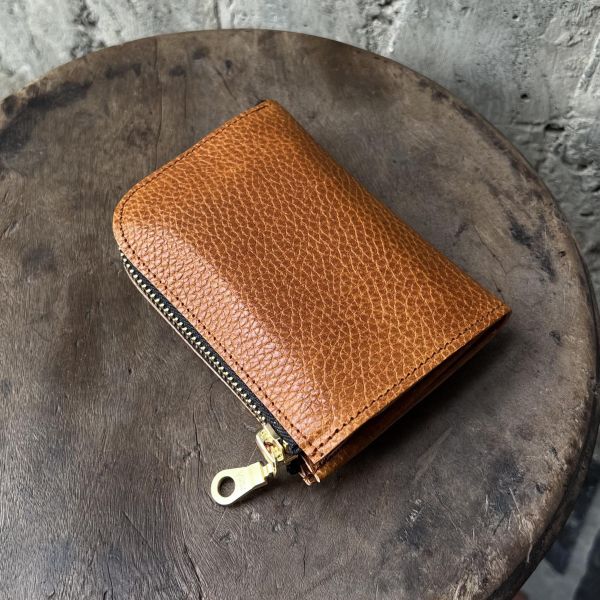 多夾層L形拉鍊短夾-麋鹿蜜糖 