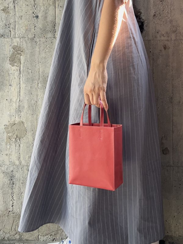 mini真牛皮紙袋-芭比粉 