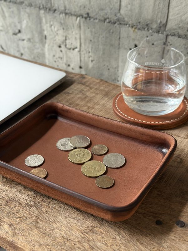 皮革置物盤-咖啡 