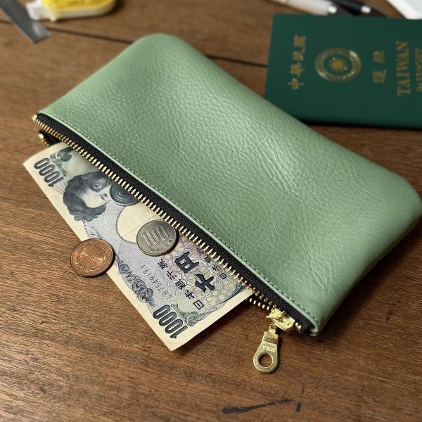 大容量鈔票包-鼠尾草綠 
