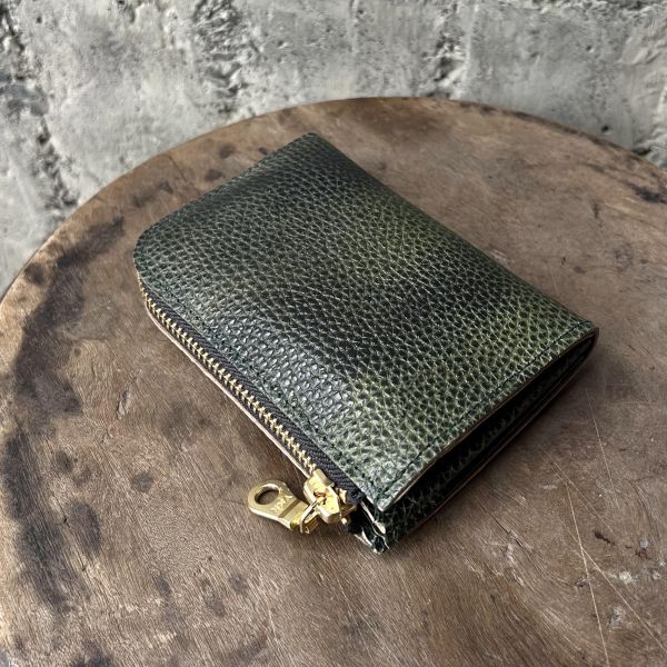 多夾層L形拉鍊短夾-麋鹿墨綠 