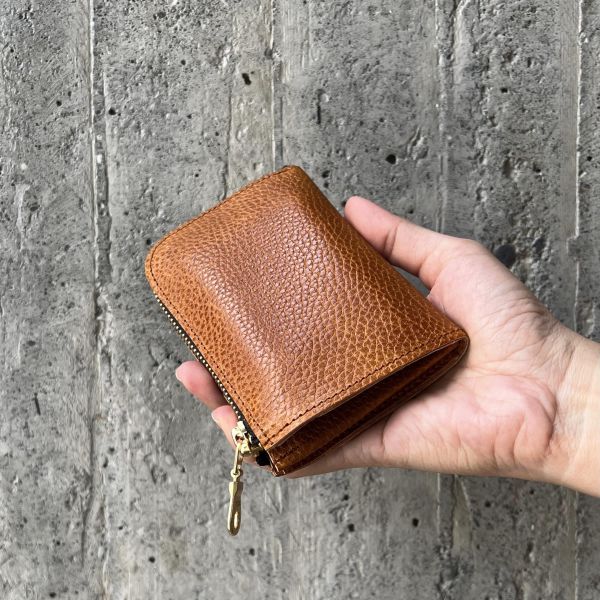 多夾層L形拉鍊短夾-麋鹿蜜糖 