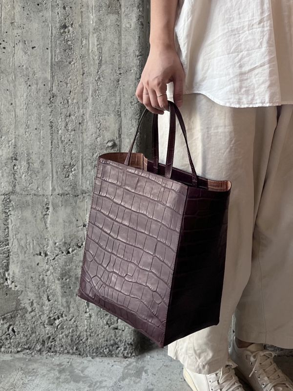 變胖又變高的真牛皮紙袋-紅酒鱷魚 