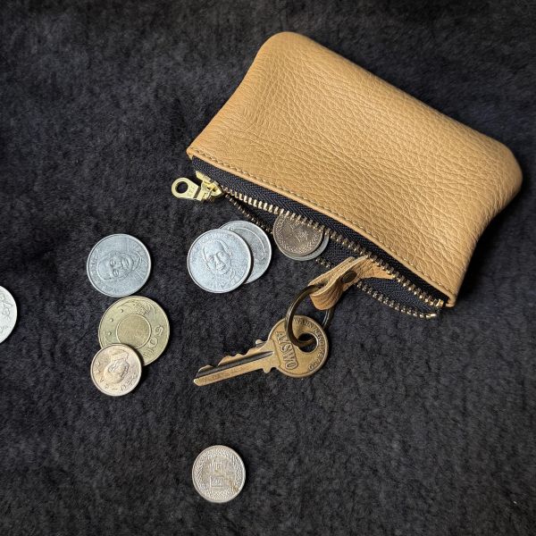 鹿皮拉鍊鑰匙包-幸運餅乾 