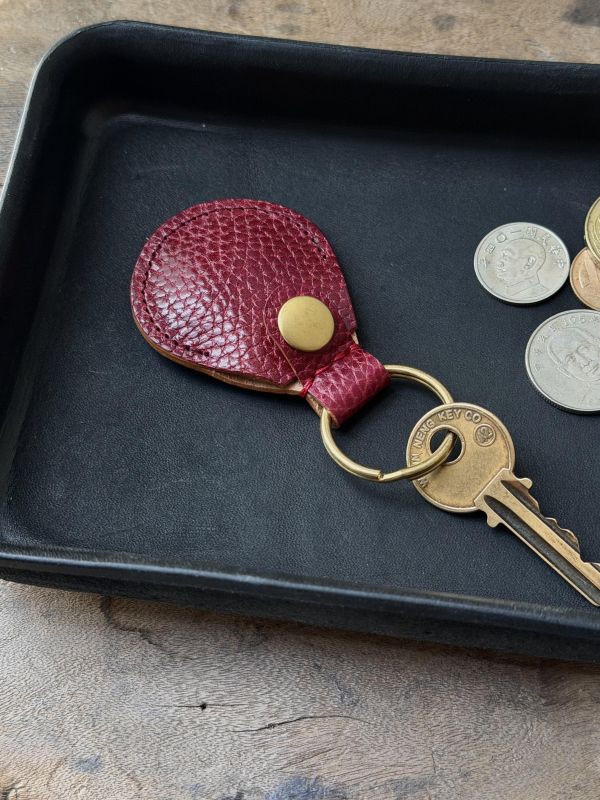 麋鹿紋AirTag磁扣皮套-暗紅 