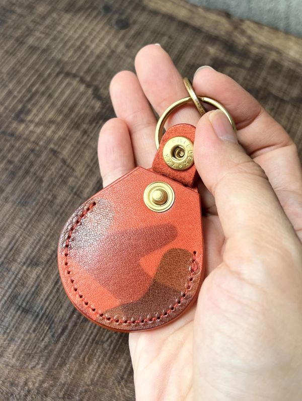 迷彩AirTag磁扣皮套-日落橘 