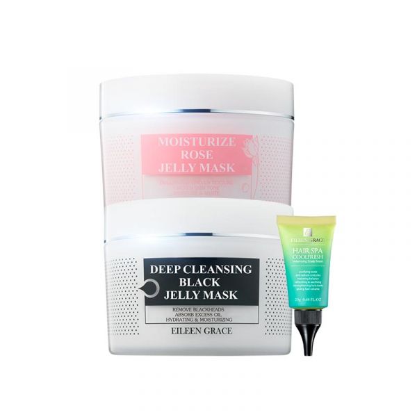 [Free Gift] SPA Facial Mask Kit - Black Jelly Mask & Rose Jelly Mask/ either 2, plus   Moisture Lotion 10ml 黑凍膜,玫瑰凍膜,粉刺,控油