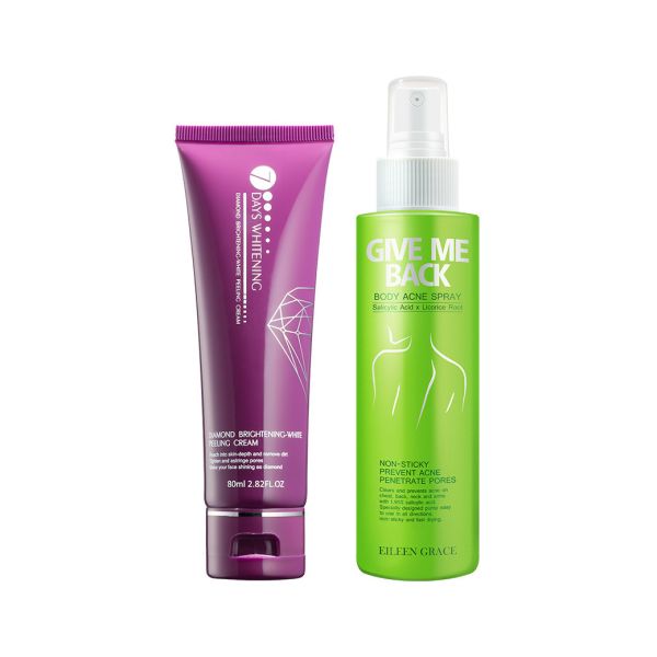 Body Face Peeling Kit – Body Acne Spray & Peeling Cream/ 2pcs, 