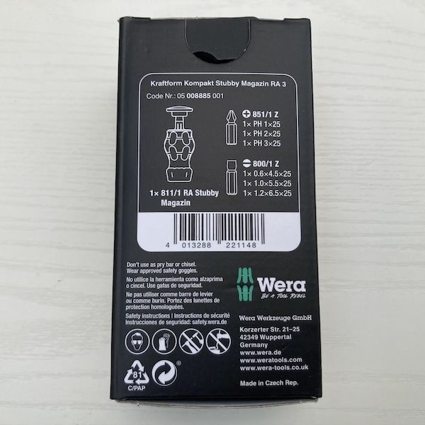 Wera KK Stubby Magazin RA 3 螺絲起子 