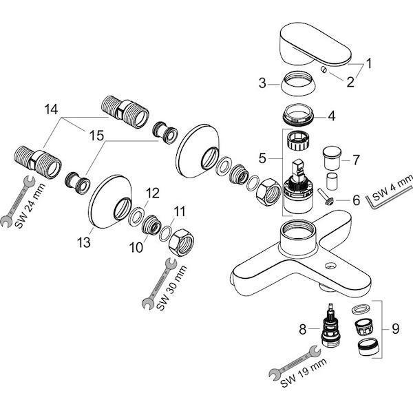 Hansgrohe Vernis 霧黑色 淋浴 / 浴缸龍頭 Hansgrohe Vernis 霧黑色 淋浴 / 浴缸龍頭