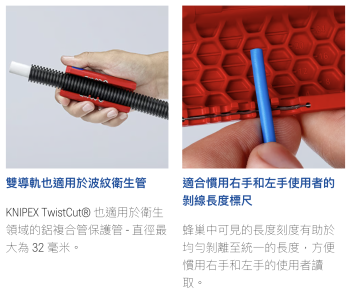 Knipex TwistCut 90 22 02 SB 波紋管切管器 Knipex TwistCut 90 22 02 可剝線 切管器