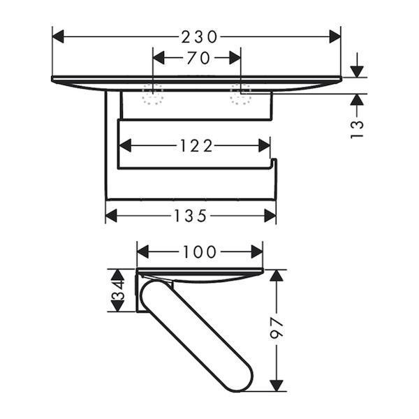 Hansgrohe WallStories 黑色 平台廁紙架 Hansgrohe WallStories 黑色 平台廁紙架