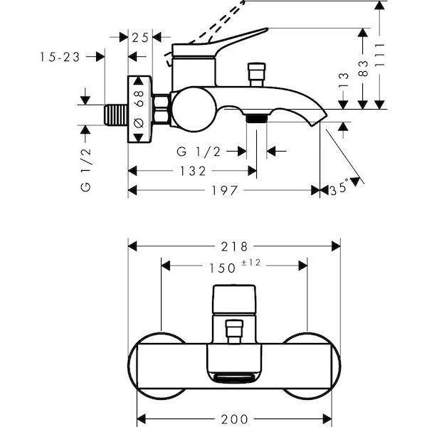 Hansgrohe Vivenis 霧黑色 淋浴 / 浴缸龍頭 Hansgrohe Vivenis 霧黑色淋浴龍頭