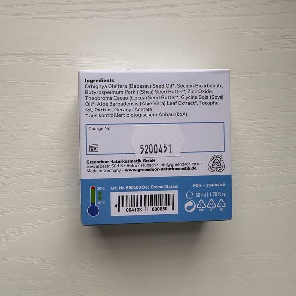 Greendoor 經典款體香膏 50ml greendoor Deo Creme 體香膏