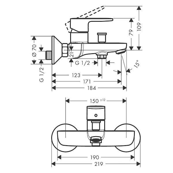Hansgrohe Vernis 鉻色 淋浴 / 浴缸龍頭 Hansgrohe Vernis 鉻色 淋浴 / 浴缸龍頭