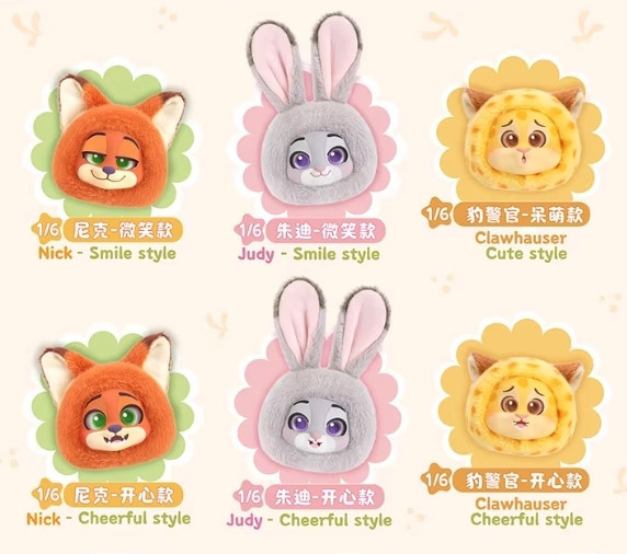 ﹝預購﹞迪士尼動物方城市表情包系列毛絨手機背夾盲盒 