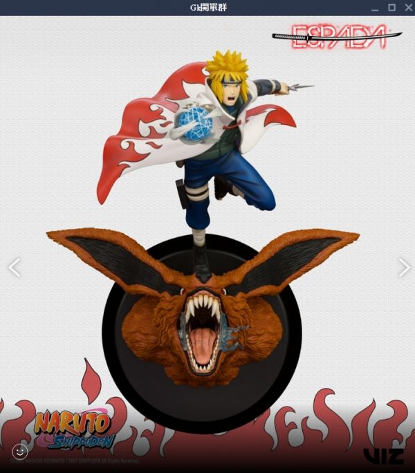 ﹝代購﹞GK  Espada Art﹝火影忍者﹞正版授權 壁掛系列 第三款 波風水門 VS 九尾 1/8 雕像 
