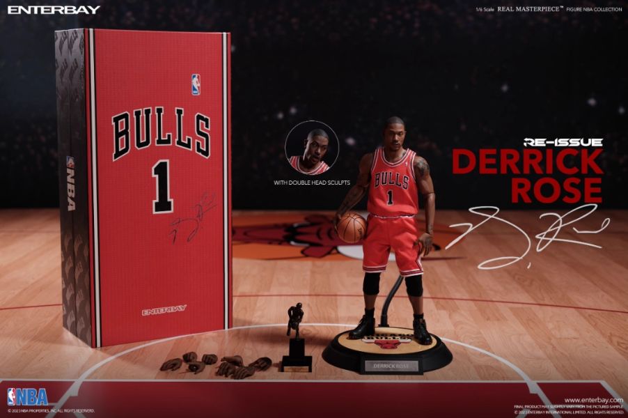 ﹝代購﹞可動 Enterbay﹝NBA﹞正版授權 限量復刻版 1:6 Real Masterpiece NBA系列 德里克‧羅斯蠟像級人偶 