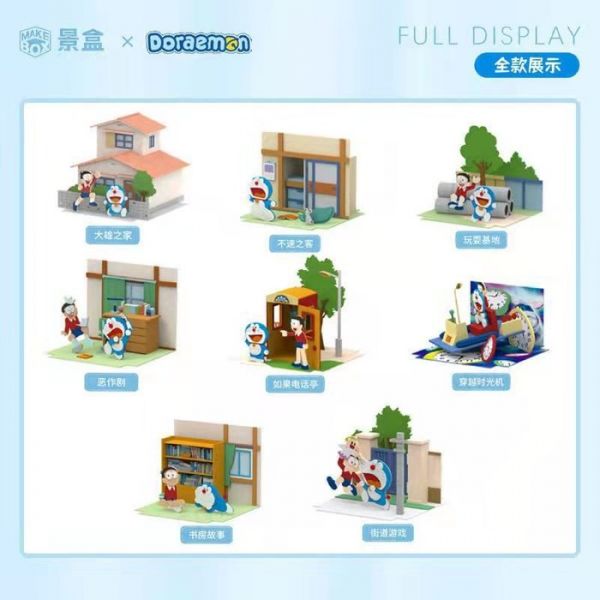 ﹝現貨﹞盲盒多啦a夢景盒手工DIY公仔小劇場桌面模型 