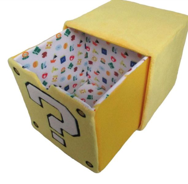 ﹝現貨﹞日版 超級瑪莉歐 問號磚塊絨毛收納箱 