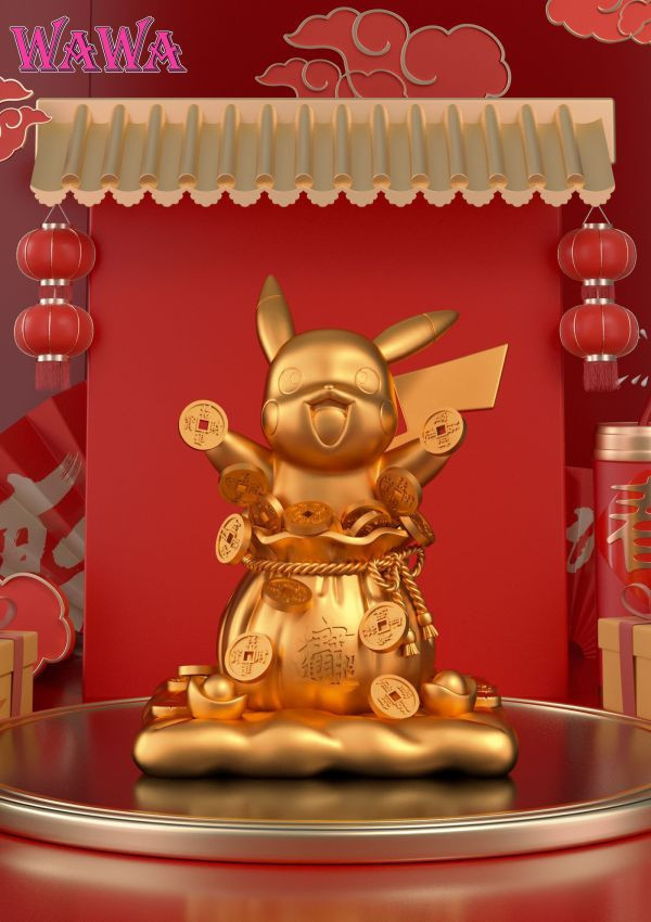 ﹝補款﹞GK WAWA﹝精靈寶可夢﹞ 招財系類 撒金幣皮卡丘，招財皮卡丘 