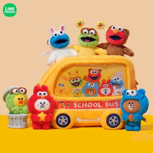 ﹝預購﹞LINE FRIENDS布朗熊SESAME STREET芝麻街毛絨掛件 