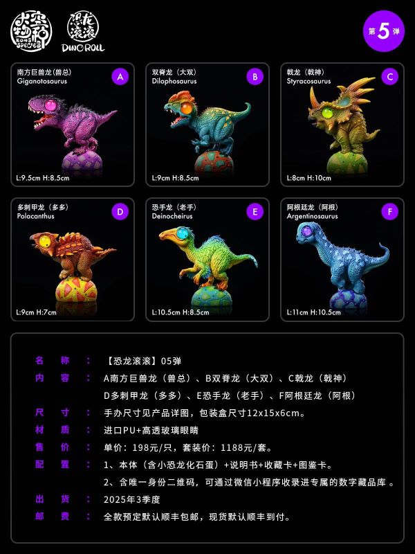 ﹝預購﹞GK 大空物種﹝原創﹞05彈 恐龍滾滾 
