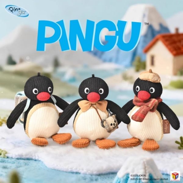 ﹝預購﹞pingu企鵝掛飾45週年復古燈芯絨毛毛絨玩偶 