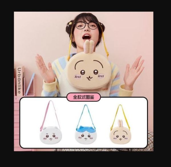 ﹝現貨﹞正版MINISO 名創優品 Chiikawa系列毛絨斜垮包 吉伊卡哇款 