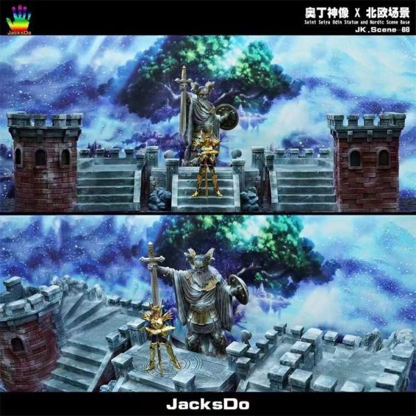 ﹝預購﹞GK   JacksDo﹝聖鬥士星矢﹞聖鬥士 奧丁神像和北歐場景地台 