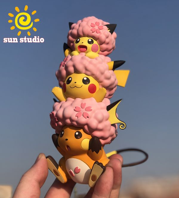﹝預購﹞GK  sun﹝精靈寶可夢﹞櫻花皮卡丘家族  皮丘，雷丘，皮卡丘 