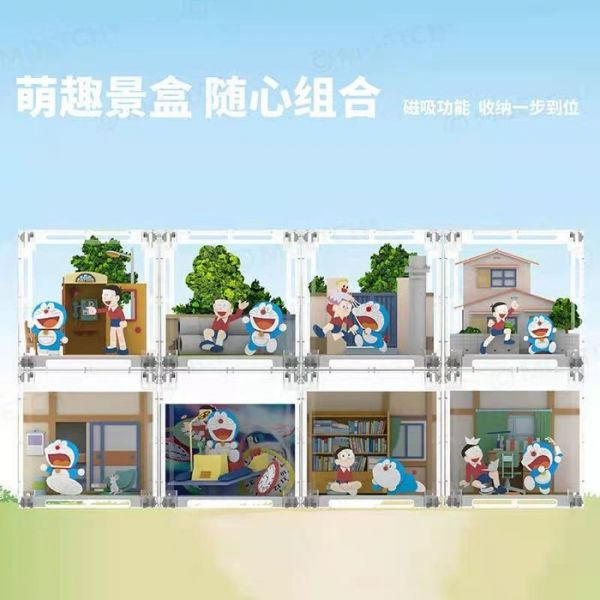 ﹝現貨﹞盲盒多啦a夢景盒手工DIY公仔小劇場桌面模型 
